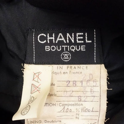 Vintage Chanel Skirt Tucked Slit Knee Length Wool Vintage Old Bottoms 36 S