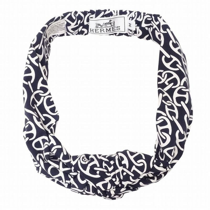 Hermes Chaine D'ancre Pattern Headband Catsuit Gabi Nausa Accessories Navy