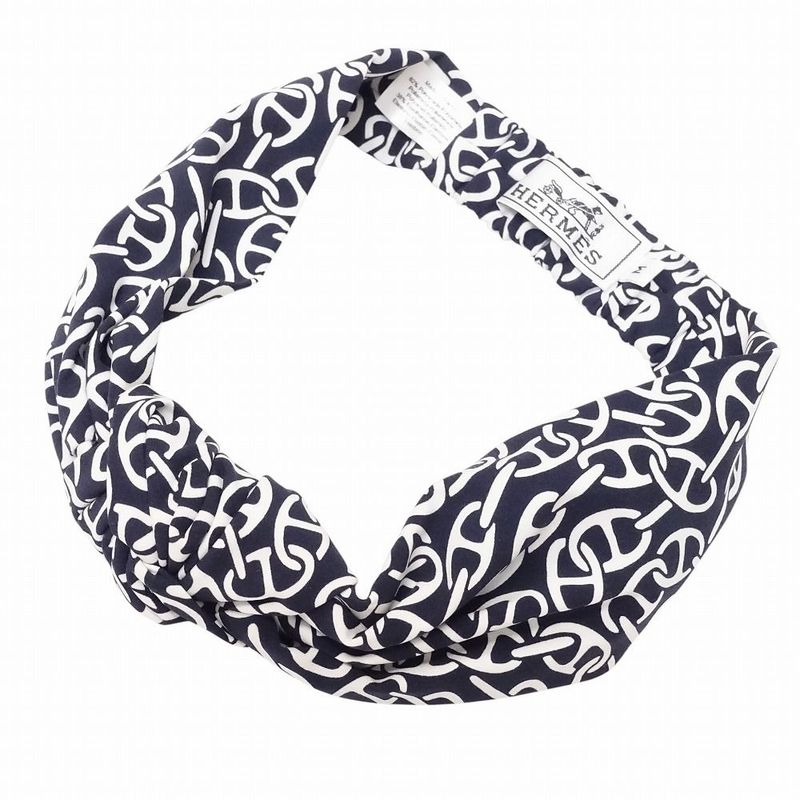 Hermes Chaine D'ancre Pattern Headband Catsuit Gabi Nausa Accessories Navy