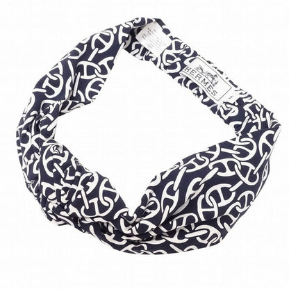 Hermes Chaine D'ancre Pattern Headband Catsuit Gabi Nausa Accessories Navy
