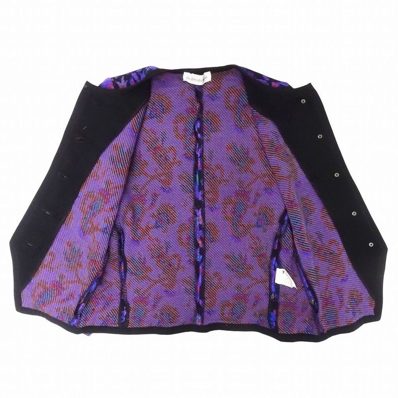 Vintage Yves Saint Laurent Paisley Pattern Cardigan Jacket