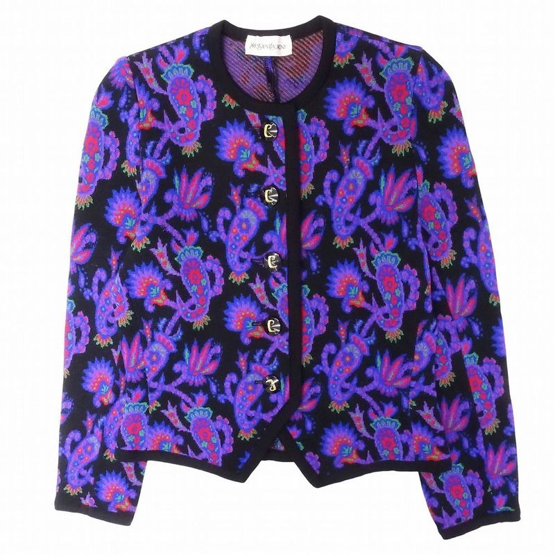 Vintage Yves Saint Laurent Paisley Pattern Cardigan Jacket