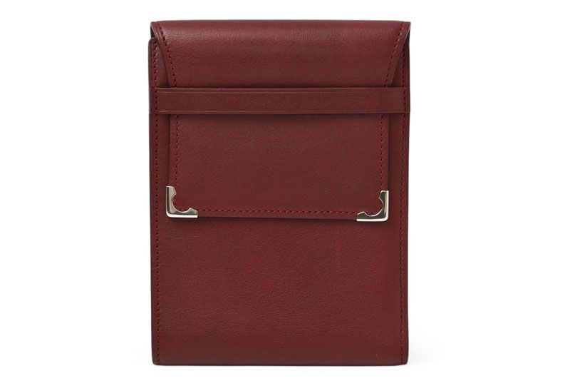 Cartier Fold Wallet Trifold Vintage Cartier Wallet Cabochon Line Calf Bordeaux
