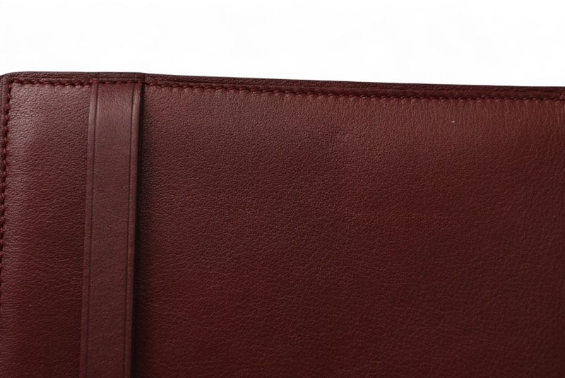 Cartier Fold Wallet Trifold Vintage Cartier Wallet Cabochon Line Calf Bordeaux