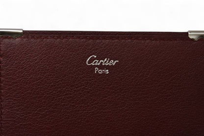 Cartier Fold Wallet Trifold Vintage Cartier Wallet Cabochon Line Calf Bordeaux