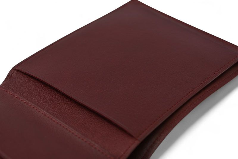 Cartier Fold Wallet Trifold Vintage Cartier Wallet Cabochon Line Calf Bordeaux