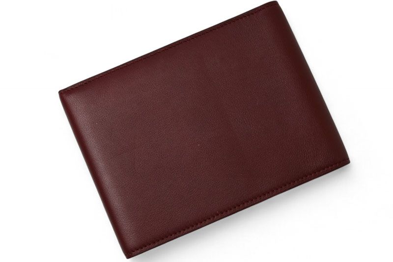 Cartier Fold Wallet Trifold Vintage Cartier Wallet Cabochon Line Calf Bordeaux