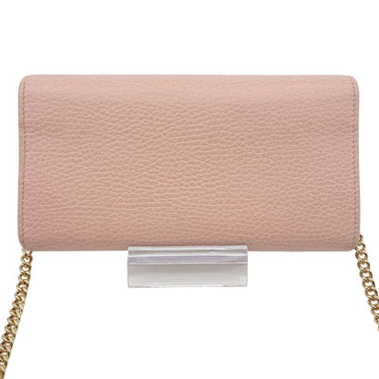 Gucci Chain Wallet GG Marmont Pink With Box/storage Bag