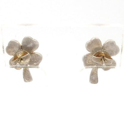 Chanel Earrings - Silver Clover