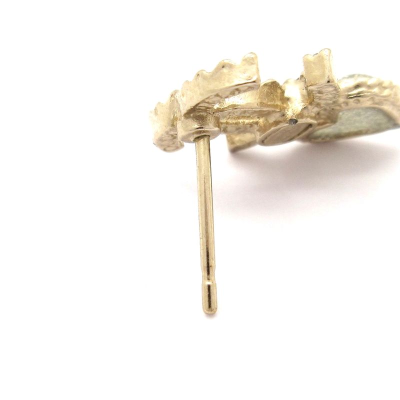 Chanel Earrings - Gold And Clear Earrings (one Side) / Heart / Coco Mark