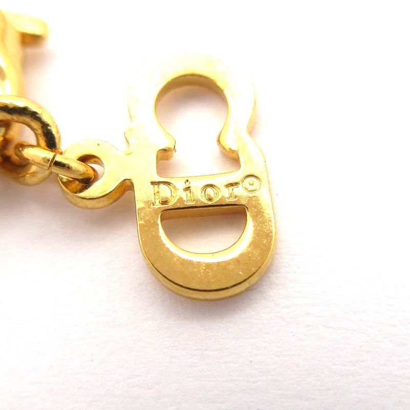 Dior/christian Dior Necklace - Gold And Clear Dior Motif/logo