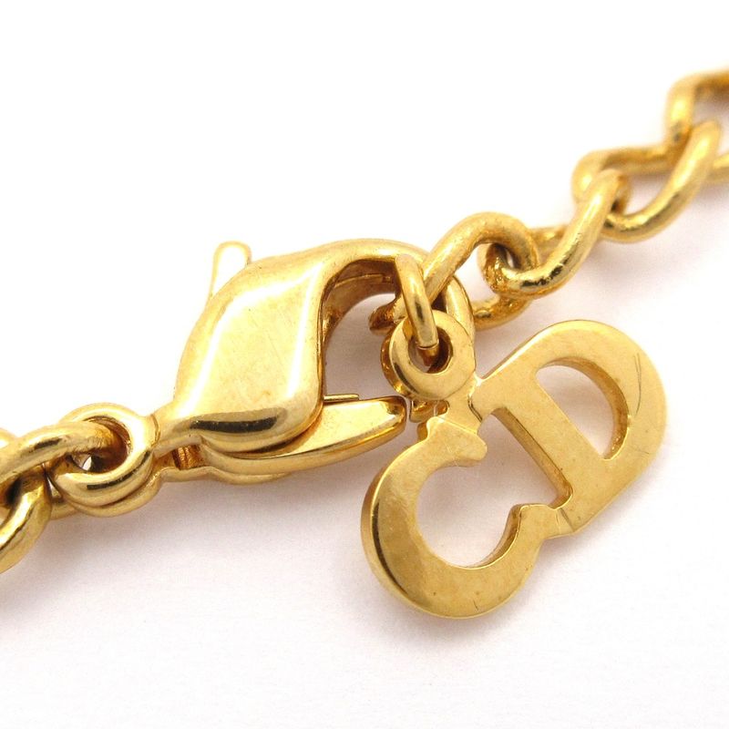Dior/christian Dior Necklace - Gold And Clear Dior Motif/logo