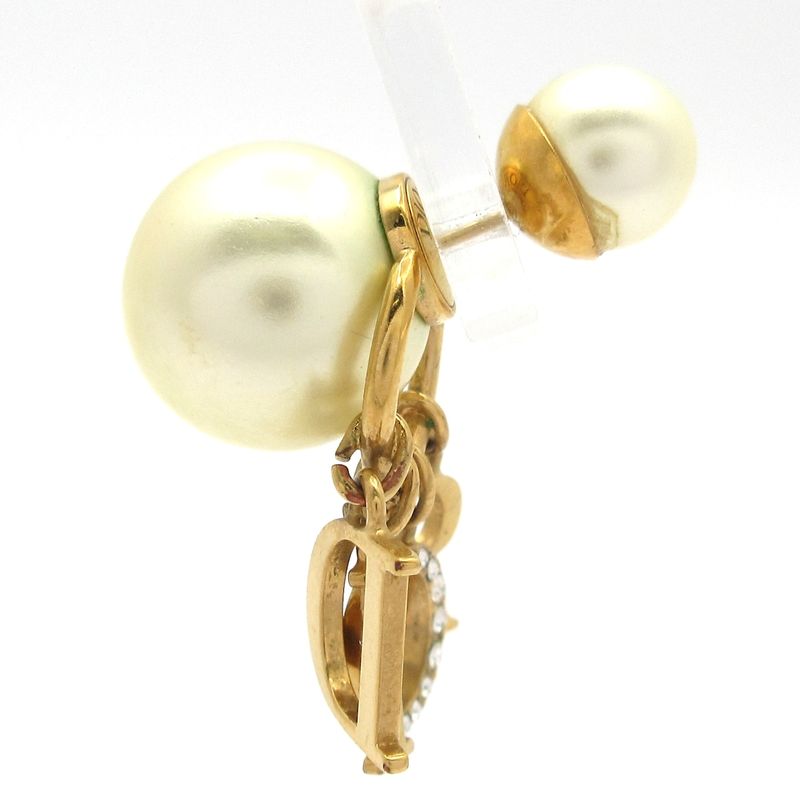 Dior/christian Dior Earrings Tribal Ball Gold X Ivory X Clear Pearl 2P /