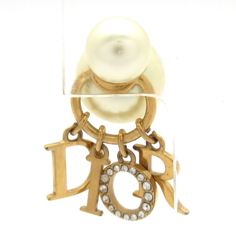 Dior/christian Dior Earrings Tribal Ball Gold X Ivory X Clear Pearl 2P /