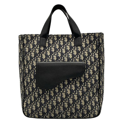 Dior/christian Dior Tote Bag Saddle Tote 1adsh175yks Navy And Black Oblique