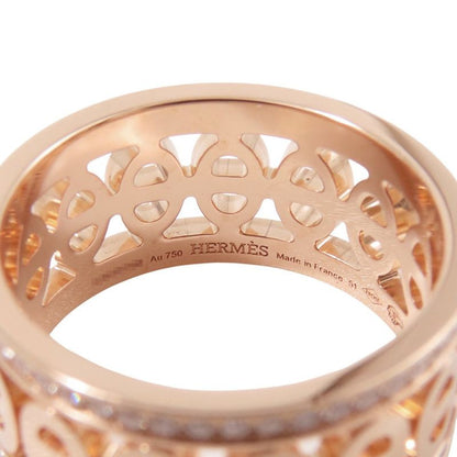 Hermes Ring Chaine D'ancre Divine PM Diamond Total 18K Pink Gold