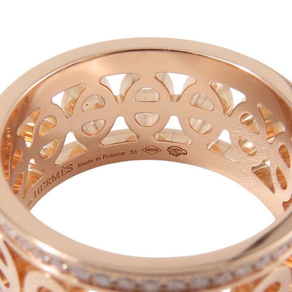 Hermes Ring Chaine D'ancre Divine PM Diamond Total 18K Pink Gold
