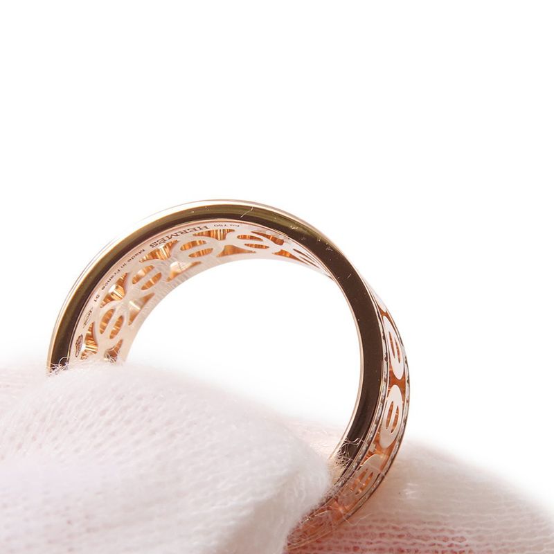 Hermes Ring Chaine D'ancre Divine PM Diamond Total 18K Pink Gold