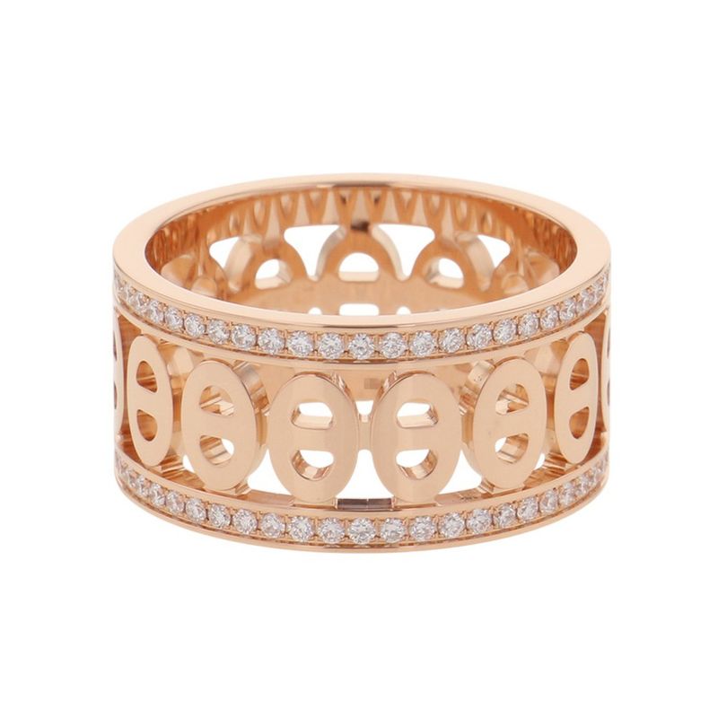 Hermes Ring Chaine D'ancre Divine PM Diamond Total 18K Pink Gold