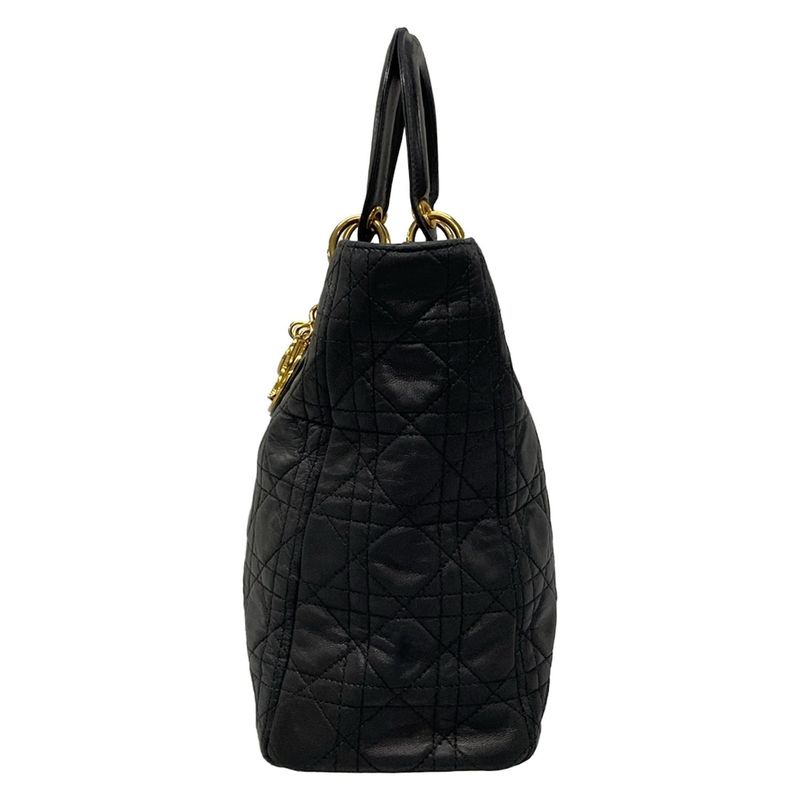 Dior/christian Dior Handbag Lady Dior Large Bag Black Lambskin