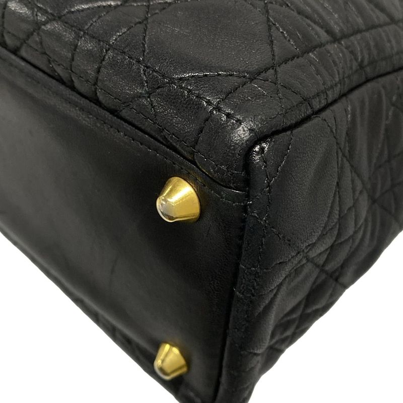 Dior/christian Dior Handbag Lady Dior Large Bag Black Lambskin