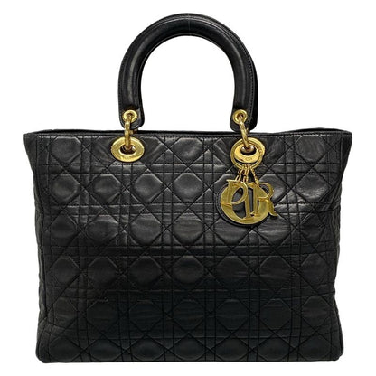 Dior/christian Dior Handbag Lady Dior Large Bag Black Lambskin