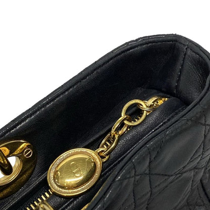Dior/christian Dior Handbag Lady Dior Large Bag Black Lambskin