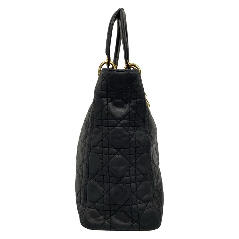 Dior/christian Dior Handbag Lady Dior Large Bag Black Lambskin