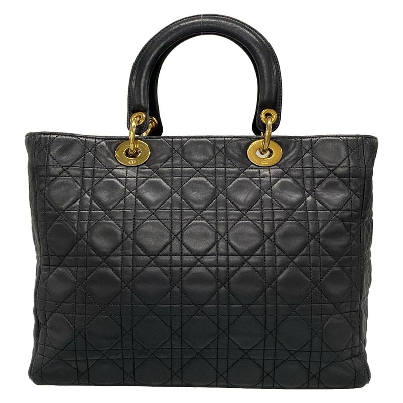 Dior/christian Dior Handbag Lady Dior Large Bag Black Lambskin
