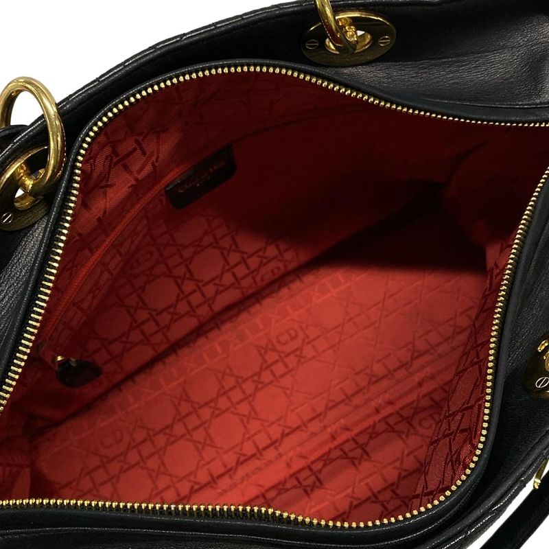 Dior/christian Dior Handbag Lady Dior Large Bag Black Lambskin