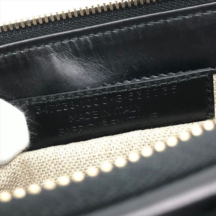 Balenciaga Logo Leather Farm Mouton Clutch Second Black