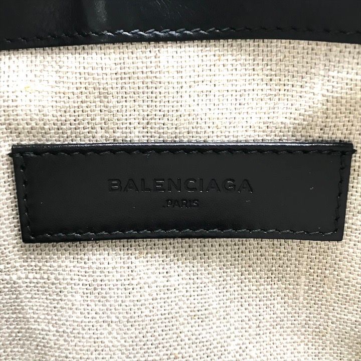 Balenciaga Logo Leather Farm Mouton Clutch Second Black