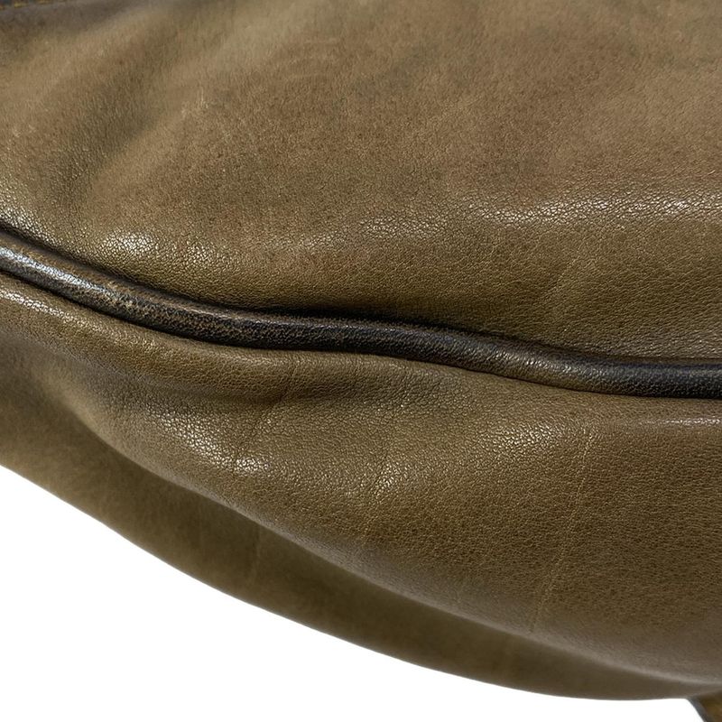 Dior/christian Dior Handbag Saddle Bag Dark Brown And Light Brown Leather