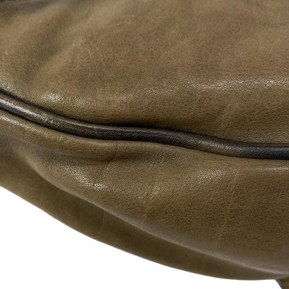 Dior/christian Dior Handbag Saddle Bag Dark Brown And Light Brown Leather