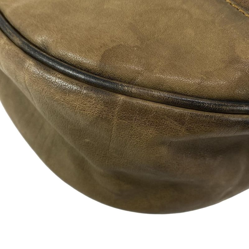 Dior/christian Dior Handbag Saddle Bag Dark Brown And Light Brown Leather