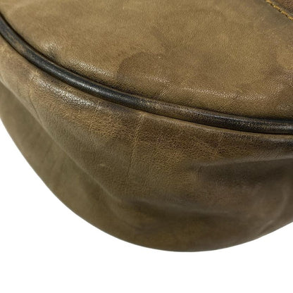 Dior/christian Dior Handbag Saddle Bag Dark Brown And Light Brown Leather