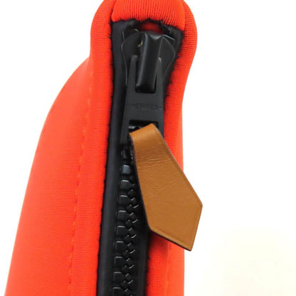 Hermes Neobain ZEN Au Soleil PM Logo Perforated Design Leather Pouch With ZIP