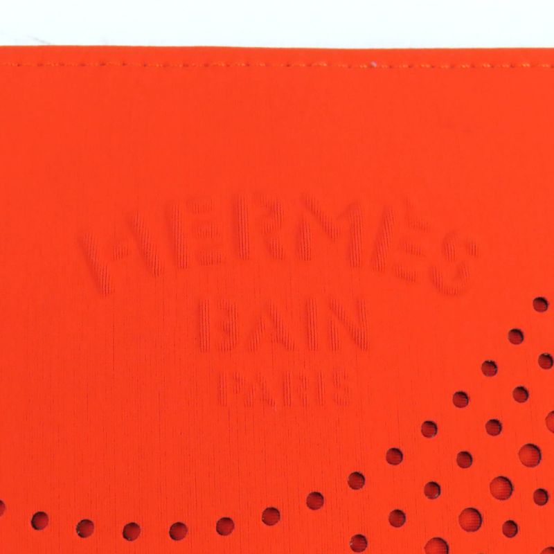 Hermes Neobain ZEN Au Soleil PM Logo Perforated Design Leather Pouch With ZIP