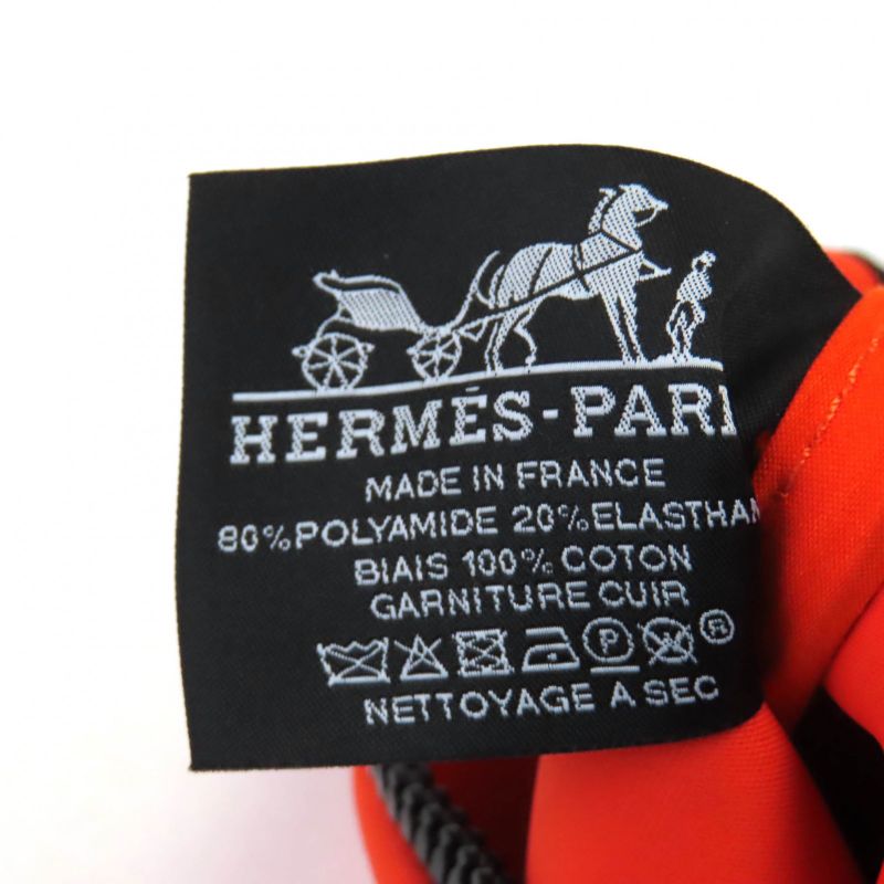 Hermes Neobain ZEN Au Soleil PM Logo Perforated Design Leather Pouch With ZIP