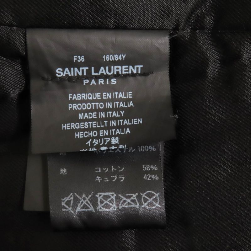 Saint Laurent Paris 506798 Lamb Leather Double Riders Jacket Black Silver