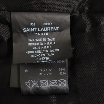 Saint Laurent Paris 506798 Lamb Leather Double Riders Jacket Black Silver