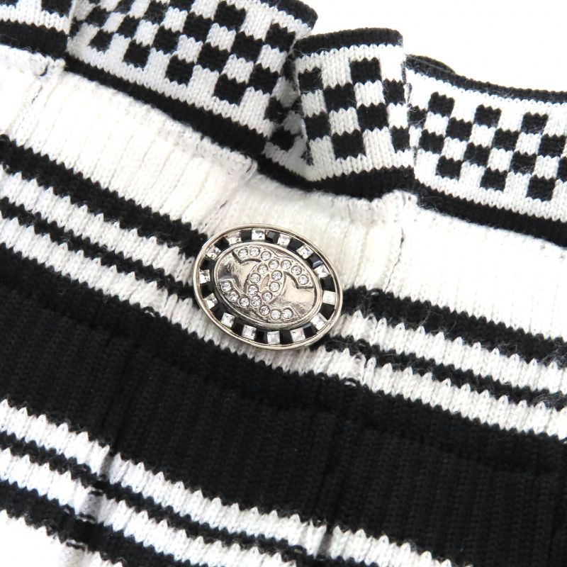 CHANEL 23C P74243 Cotton Coco Mark Parts Logo Multi-border Pattern Mini