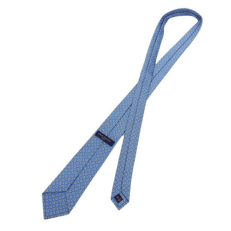 Louis Vuitton 21 M77106 Vivienne LV Logo 100% Silk Tie Blue Men's