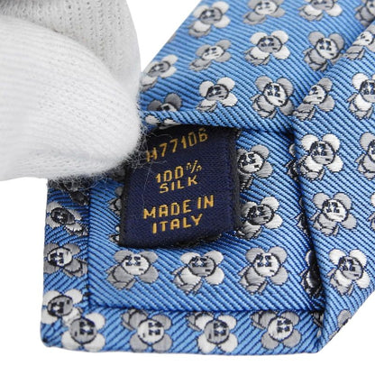 Louis Vuitton 21 M77106 Vivienne LV Logo 100% Silk Tie Blue Men's