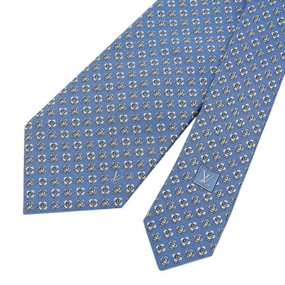 Louis Vuitton 21 M77106 Vivienne LV Logo 100% Silk Tie Blue Men's