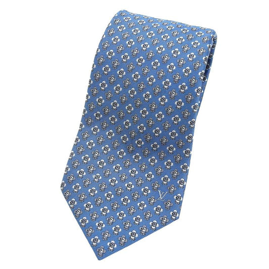Louis Vuitton 21 M77106 Vivienne LV Logo 100% Silk Tie Blue Men's