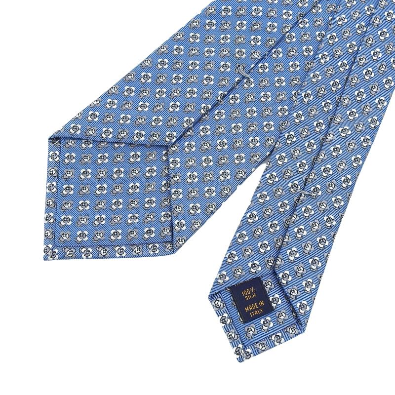Louis Vuitton 21 M77106 Vivienne LV Logo 100% Silk Tie Blue Men's