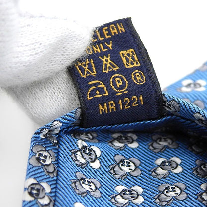 Louis Vuitton 21 M77106 Vivienne LV Logo 100% Silk Tie Blue Men's