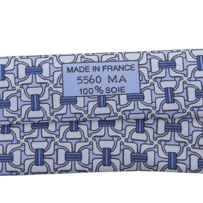 Hermes 5560 MA Clavat 100% Silk Chaine D'ancre All Over Tie Blue With Box Made