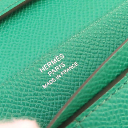 Hermes Bearn Souffle Vaux Epson Vert Jade Silver Hardware H Logo Long Wallet
